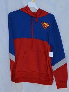 Superman Hoodie  Mens SZ L NWT